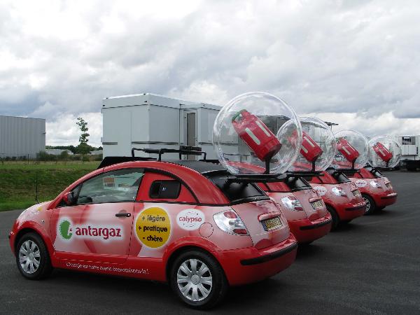 Caravane du Tour de France pour Antargaz et promotion de la bouteille Calypso 