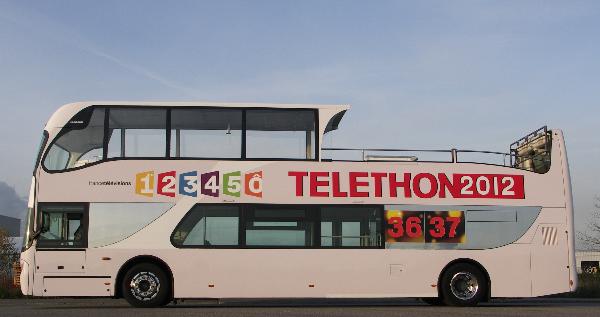 Bus Open Top pour France television sur le telethon 2012