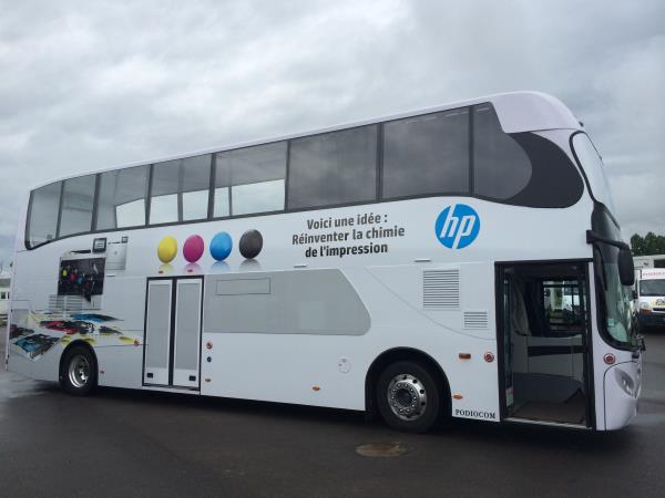 Road show en Bus 2 étages pour les nouvelles imprimantes HP