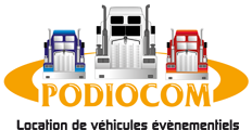 Logo de Podiocom loueur de véhicules évènementiels et promotionnels